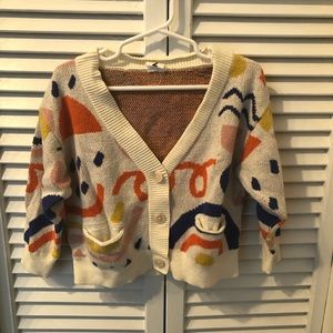 Kids intarsia cardigan sweater